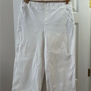 SPANX White Wide-Leg Capri Pants